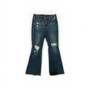Judy Blue Medium Blue Distressed Flare Jeans